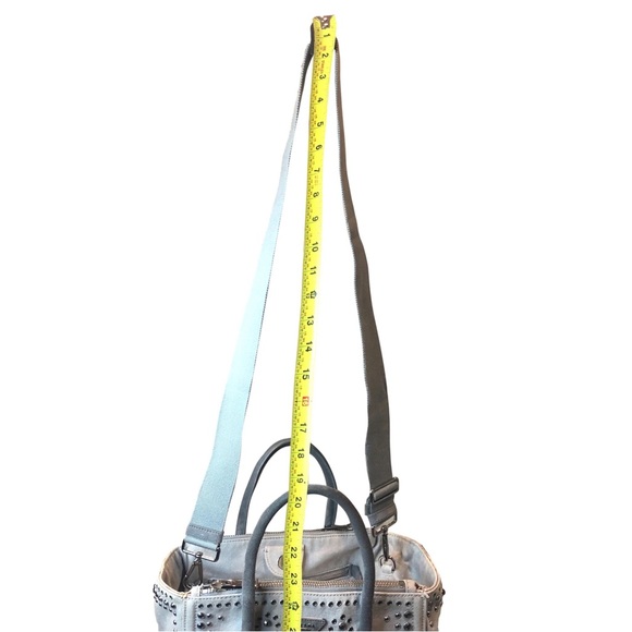 PRADA Canapa Bijoux 2-Way LT Grey Canvas Tote Bag Adorned with Crystals & Studs - Picture 14 of 17